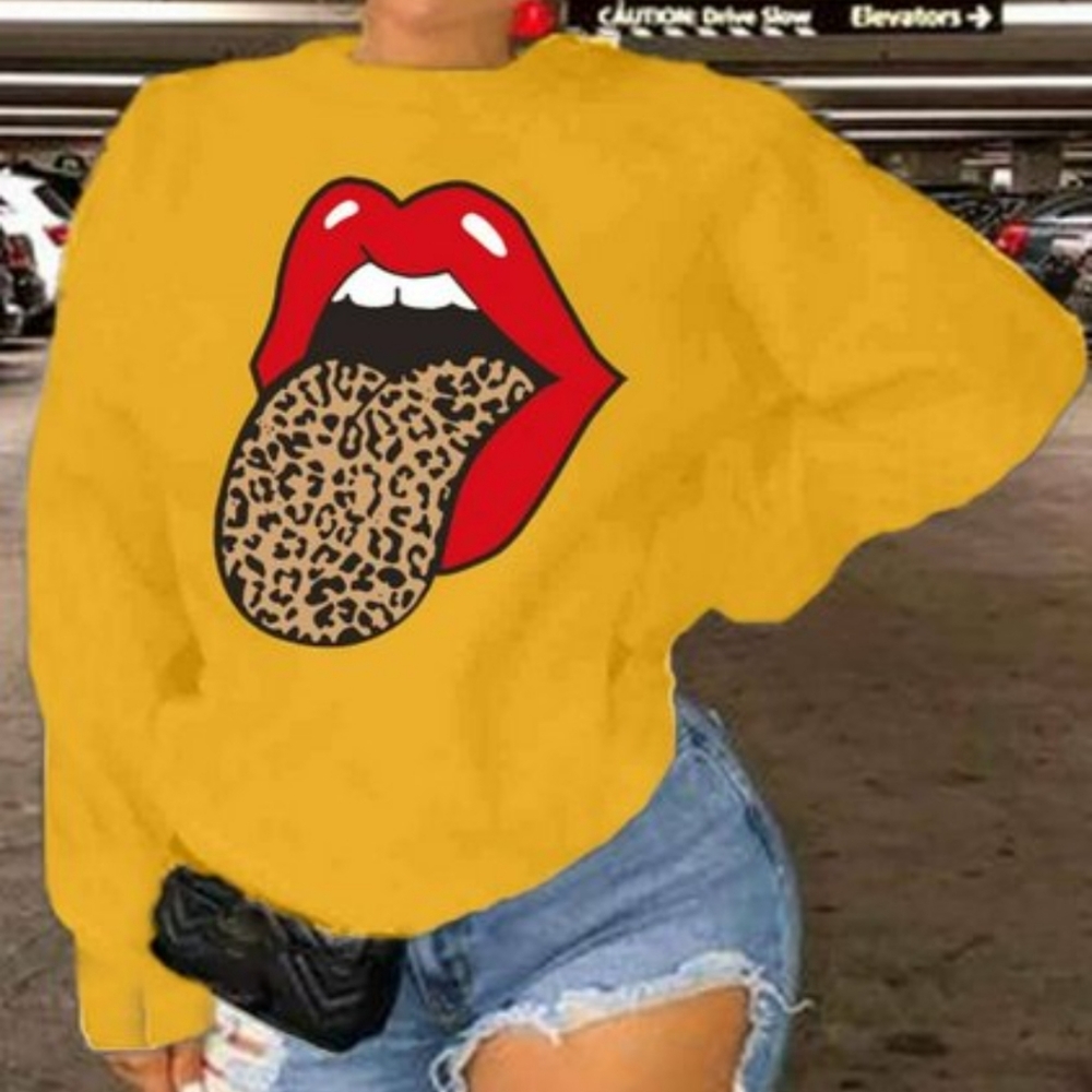 Yellow Cheetah Tongue Sweatshirt